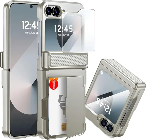 Miniatura 20 de CENMASO - Funda para Galaxy Z Flip 6/Z Flip 7 FE con protección de bisagra y protector de pantalla integrado, funda ultrafina de cuerpo completo a