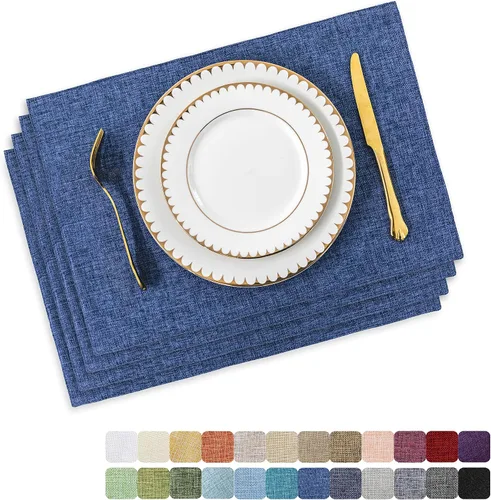 Miniatura 34 de Juego de 6 manteles individuales resistentes al calor para mesa de comedor y cocina de Home Brilliant, manteles individuales para mesa de comedor