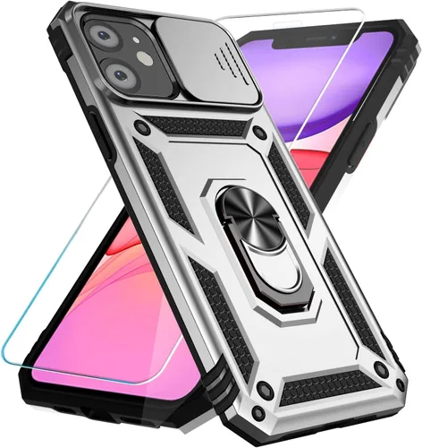 Miniatura 24 de SunStory Funda compatible con iPhone 11 Pro Max con protector de pantalla HD, cubierta de cámara deslizante y soporte de anillo giratorio