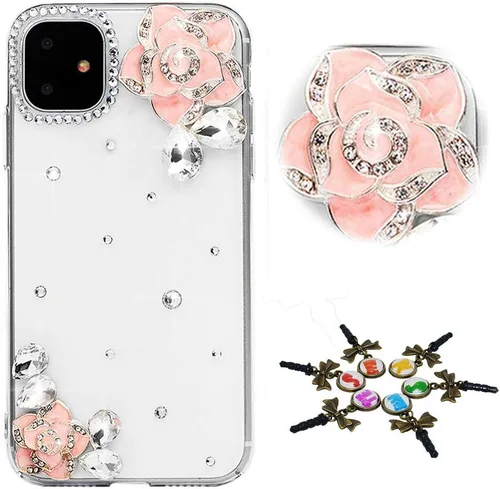 Miniatura 56 de Sparkle - Funda para teléfono compatible con Samsung Galaxy Z Flip 2 5G - Elegante - Funda 3D hecha a mano con diseño de diamantes de imitación