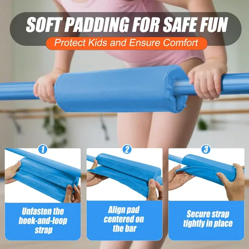 Miniatura 6 de Triclicks Barra de gimnasia plegable para niños, altura ajustable, barra de entrenamiento junior, barra de entrenamiento horizontal expandible
