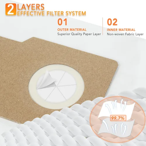 Miniatura 3 de Bolsas de vacío tipo U/L/O para aspiradora vertical Kenmore 5068, 50688, 50690, 50105, paquete de 8 bolsas de papel para Miele tipo Z, S170-S180