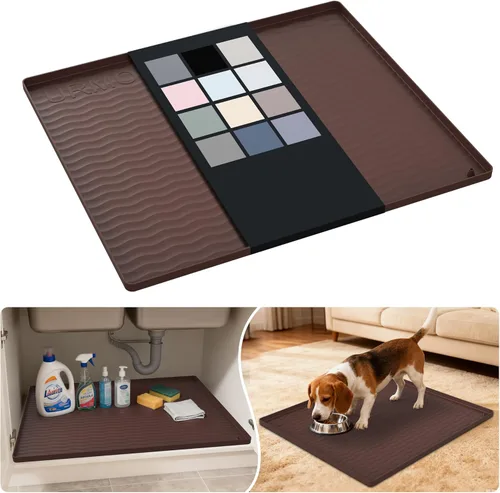 Miniatura 83 de URMONA Tapete de silicona impermeable para debajo del fregadero, 34 x 22 pulgadas, forro para estante de cocina y baño, protector de gabinetes