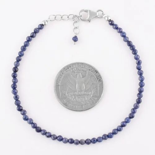 Miniatura 12 de InfinityGemsArt Natural Stone Beads Dainty Bracelet Jewelry for Women, Crystals and Gemstones Birthstone 925 Sterling Silver Chain 8 inch Gifts For