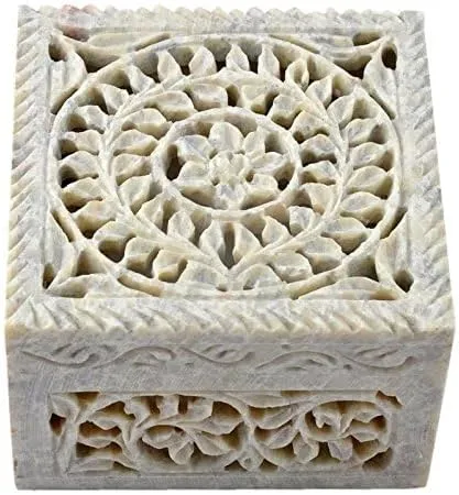 Miniatura 6 de Hashcart Joyero tallado a mano Caja decorativa para baratijas Caja de recuerdo Aniversario, regalos de inauguración de la casa para mujeres Caja