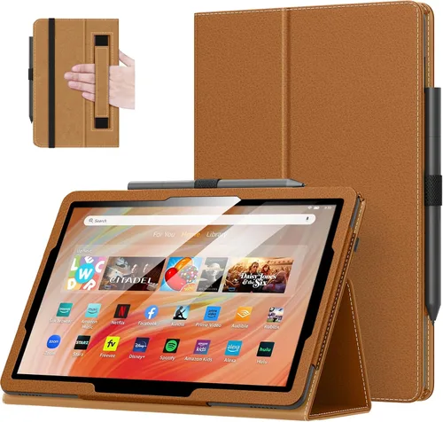 Miniatura 38 de MoKo - Funda para tablet Kindle Fire HD 10 y 10 Plus (11.ª generación, versión 2021), diseño delgado y plegable con función de encendido y apagado
