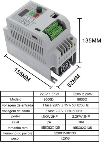 Miniatura 5 de for 380V/220V 2.2KW 11KW Economical VFD Variable Frequency Drive Converter Inverter Motor Speed Controller(11KW(15HP),220V)