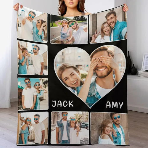 Miniatura 12 de Manta de amor personalizada para parejas, manta personalizada con imagen y nombre, regalo para novia, manta personalizada para el día de San