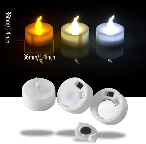 Miniatura 5 de AGPTEK Velas de té, paquete de 24 velas LED sin llama, funciona con pilas, velas sin parpadeo, de larga duración para boda, vacaciones, fiesta