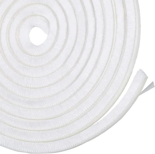 Jetec 4 cepillos autoadhesivos para la intemperie, 19.75 pies por tira de 3/8 x 3/8 pulgadas, de fieltro blanco difuso para puertas correderas de