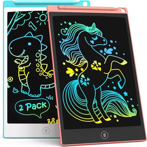 Miniatura 11 de TECJOE - Set de tableta de escritura LCD, tableta de dibujo colorida de 8.5 pulgadas para niños, juguetes de juegos de viaje para niños, actividades