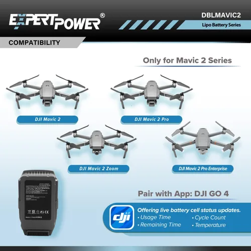 Miniatura 3 de ExpertPower Bolsa de seguridad + batería de vuelo inteligente para DJI Mavic 2 Pro/Zoom/Enterprise Advanced 3850mAh, 31 minutos máx. Tiempo