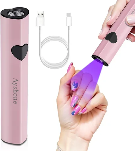 Luz UV de mano para uñas de gel, lámpara LED UV inalámbrica para curar esmalte de gel, secador de uñas USB recargable 8 veces más rápido para secado