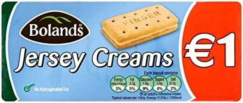 Miniatura 3 de Bolands Jersey Creams, paquete de 3 bolsas, sabor a mantequilla irlandesa, galletas rellenas de crema, 4.41 oz por bolsa