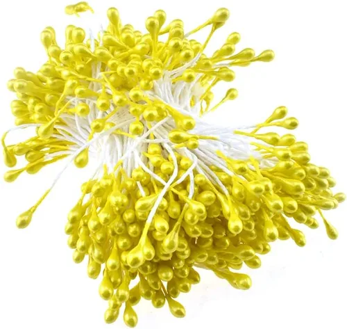 Miniatura 16 de HAHIYO 1000 piezas de 0.039 in negro perla doble cabeza flor Pistilo para hacer flores, decoración de álbumes de recortes, mini hecho a mano