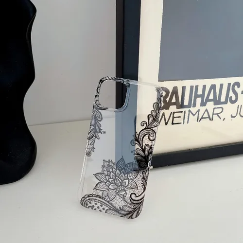 Miniatura 7 de Compatible con iPhone 11, funda transparente con flores florales a prueba de golpes, parte trasera dura, delgada, bonita funda transparente