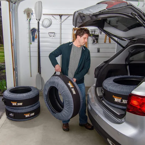 Miniatura 4 de Kurgo Seasonal Tire Tote & Wheel Felts Spare Tire Cover Portable Wheel Bags Winter Tire Cover Eco-Friendly Tire Totes Handle for Easy