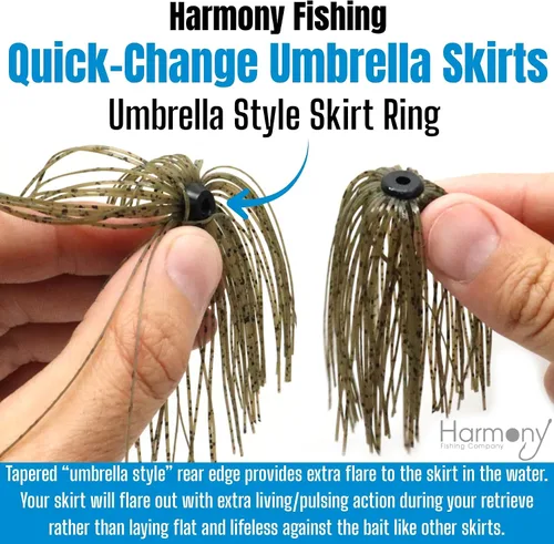 Miniatura 5 de Harmony Fishing – Faldas de paraguas de cambio rápido para jigs de pesca, spinnerbaits, buzzbaits, señuelos, cebos (paquete de 10)