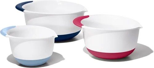 Miniatura 2 de OXO, juego de 3 cuencos para mezclar de plástico Good Grips – Asas de Blueberry, Jam & Seltzer, 4.7 LITROS, Grande