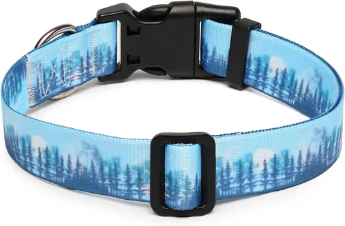 Miniatura 127 de Mercano Collar ajustable para perro, patrones de diseño especial, nailon suave, cómodo y resistente, collar para mascotas para perros pequeños