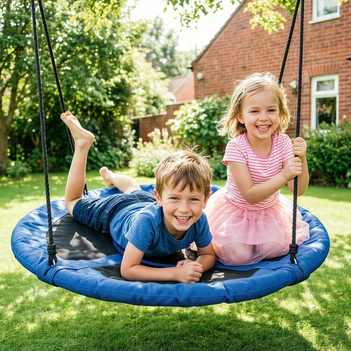 Miniatura 2 de SUPER DEAL Columpio de Árbol de 40 Pulgadas, Columpio Platillo Volador para Niños al Aire Libre, Capacidad de Peso de 800 Libras, Tela Textilene