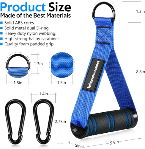 Miniatura 2 de RENRANRING Asas de Ejercicio para Gimnasio, Accesorios de Reemplazo para Poleas de Máquina de Cable, Banda de Resistencia y Entrenador de Fuerza