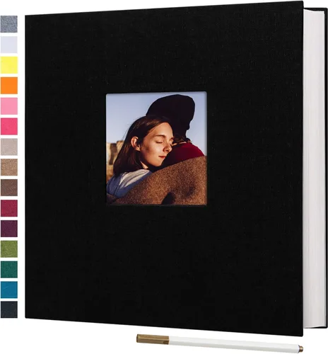 Miniatura 8 de potricher Álbum de fotos grande autoadhesivo de 4 x 6 pulgadas, 5 x 7 pulgadas, 8 x 10 pulgadas, cubierta de lino, 80 páginas en blanco, álbumes