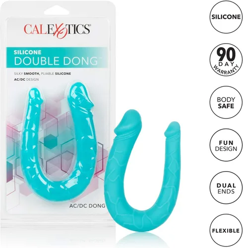 Miniatura 2 de CalExotics Silicona doble Dong AC/DC Dong - Verde azulado