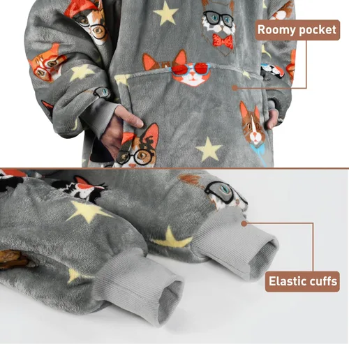 Miniatura 3 de Catalonia Sudadera con Capucha Manta Extragrande, Cómoda Sudadera Sherpa Usable, Regalo para Ella