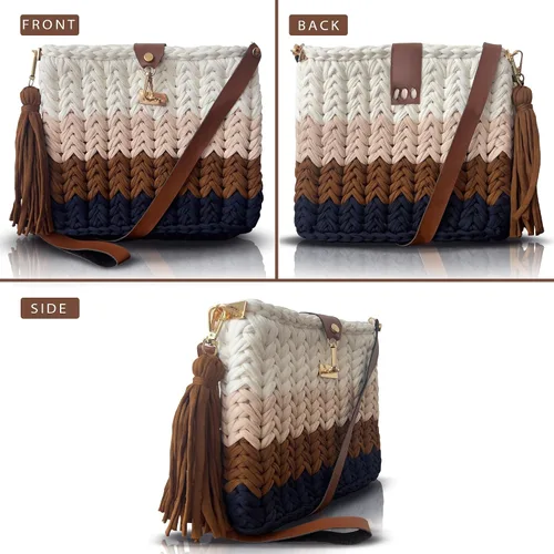 Miniatura 5 de CHQEL Bolso de mano de noche para mujer, hecho a mano, bolso de fiesta de boda de ganchillo, pequeño bolso de mano formal con solapa