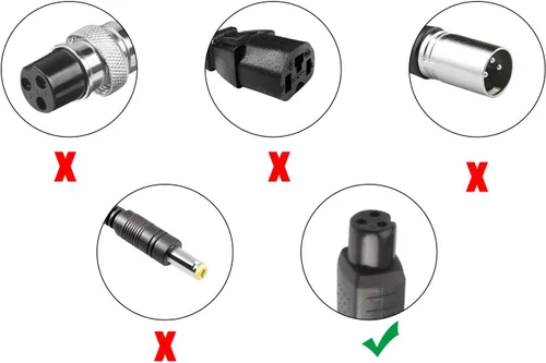 Miniatura 5 de Cable cargador de alimentación de 42 V 2 A, conector en línea de 3 clavijas de carga rápida (Φ 0.31 pulgadas!) para deportes eléctricos y equipos al