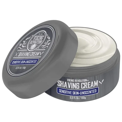 Crema de afeitar de lujo para piel sensible - Sin fragancia - Jabón de afeitar suave, liso y sedoso - Abundante espuma para el afeitado más suave -