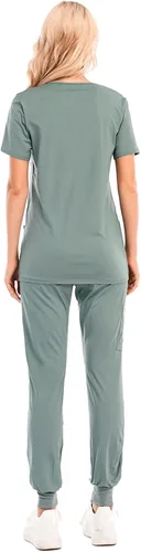 Miniatura 6 de Conjunto de uniformes médicos para mujer, conjunto de uniforme de enfermera, conjunto de trabajo al aire libre, conjunto de ropa quirúrgica elástica