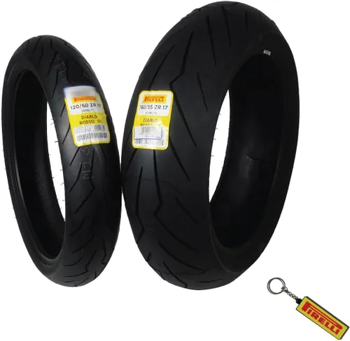 Miniatura 24 de Pirelli Diablo Rosso III 110/70ZR17 54W - Neumático delantero de motocicleta de alto rendimiento, duradero y confiable para bicicletas deportivas