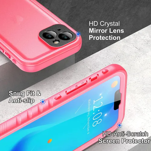 Miniatura 5 de SPORTLINK Funda impermeable para iPhone XR, protector de pantalla integrado a prueba de golpes, resistente al polvo, protección militar, resistente