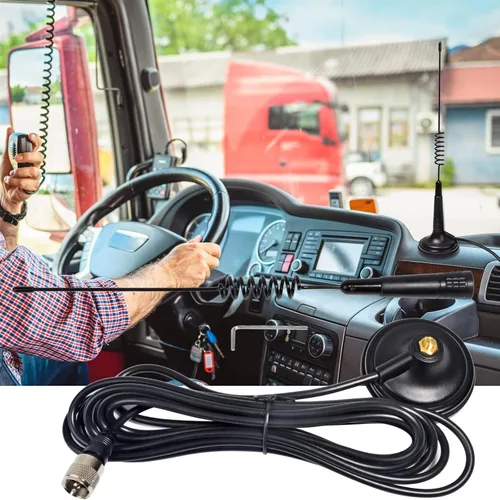 Miniatura 7 de HYS Antena CB de 27 MHz de montaje magnético – Base resistente de 2.5 pulgadas con imán fuerte, conector PL259 para radio Cobra Midland Uniden