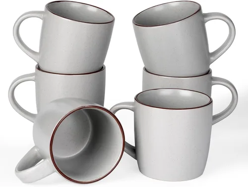 Miniatura 24 de famiware Mercury - Tazas de café de 13 onzas, juego de 4 tazas de café con asa, tazas para café con leche, té caliente, capuchino, moca, cacao, negro