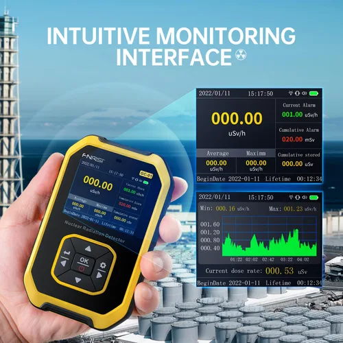 Miniatura 3 de Contador Geiger Detector de Radiación Nuclear - Dosímetro de Radiación FNIRSI con Pantalla LCD, Monitor de Radiación Recargable Portátil de Mano
