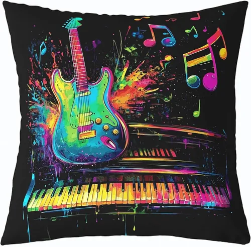 Miniatura 15 de Castle Fairy Cowboy Boots Throw Pillow Cover 16"x16" Bohemia Musical Guitar Pillowcase Western Rustic Cowgirl Reversible Print Cushion Cover Music
