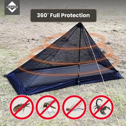 Miniatura 4 de onewind Refugio solitario, poncho de refugio ultraligero Ripstop de silnylon con revestimiento de poliuretano de silicona, tienda de campaña