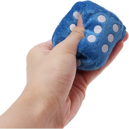 Miniatura 8 de Paquete de 2 dados peludos para espejo de automóvil, 6 opciones de color, dados colgantes de felpa con ventosa fuerte, accesorio clásico retro