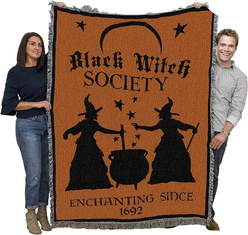 Miniatura 35 de Pure Country Weavers Manta negra con texto en inglés "I Just Here for The Boos" de fantasma, regalo de otoño, Halloween, para la parte posterior
