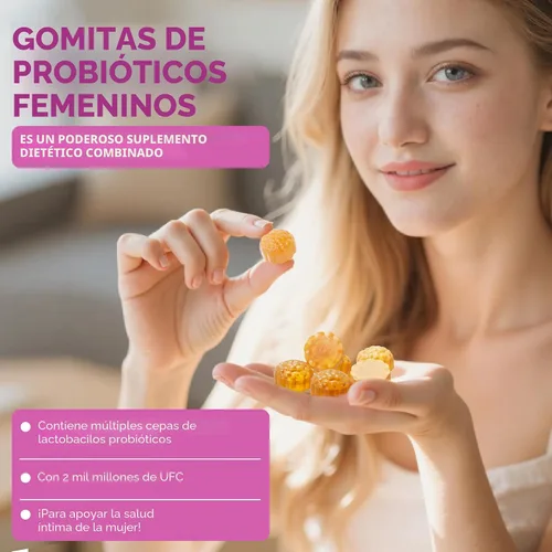 Miniatura 7 de BAKAKOUL Gomitas de probióticos femeninos para mujeres, probióticos vaginales con olmo resbaladizo, prebióticos y probióticos que apoyan