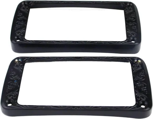Guyker Juego de anillos de montaje Humbucker de metal con parte inferior curvada – Reemplazo de marco de cubierta de pastillas para puente y cuello,