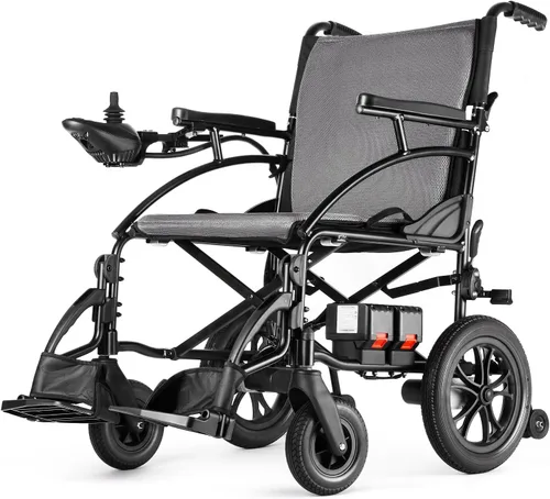 Miniatura 9 de SLF30 Sillas de ruedas eléctricas para adultos, silla de ruedas motorizada plegable y duradera con asiento de 19 pulgadas y soporta hasta 300 libras