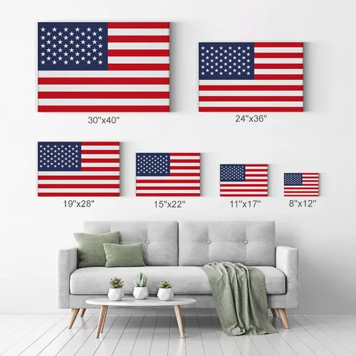 Miniatura 7 de Smile Art Design Lienzo impreso con la bandera de Estados Unidos, arte de pared con bandera de Estados Unidos, decoración del hogar, sala de estar