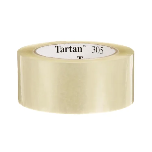 Miniatura 2 de 3M Cinta de sellado de cajas de tartán 305, transparente, ligera, duradera, 1.88 in x 109.36 yardas (1.890 in x 328.1 ft), 36 rollos por caja