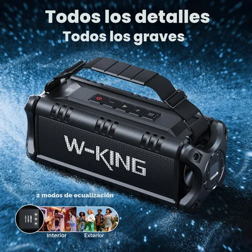 Miniatura 6 de W-KING - Altavoz Bluetooth, potente altavoz Bluetooth de 50 W, resistente al agua, gran altavoz portátil para exteriores inalámbrico para graves