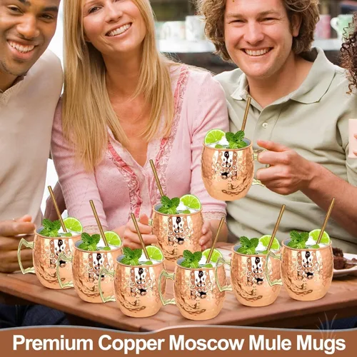 Miniatura 2 de SuproBarware Moscow Mule - Juego de 8 tazas de acero inoxidable de 18 onzas, perfectas para bebidas frías, cócteles, bar en casa, con regalo