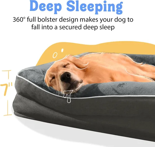 Miniatura 3 de Cama ortopédica grande lavable para perros, sofá XL para perros, cama de cuatro lados para perros, impermeable, antideslizante, para perros de gran
